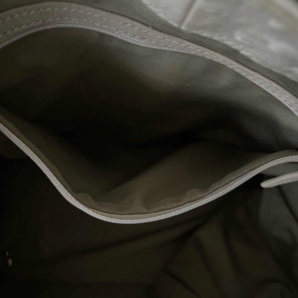 LARGE AUTHENTIC CRÈME COLORED LEATHER OSTRICH BAG - Picture 15 of 16